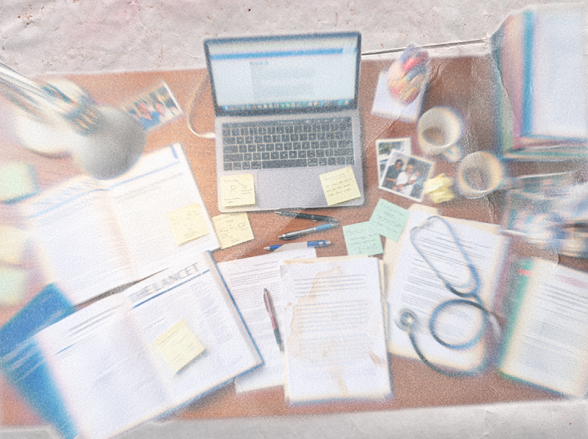 Handwritten notes and draft pages representing unfinished academic work in emergency medicine